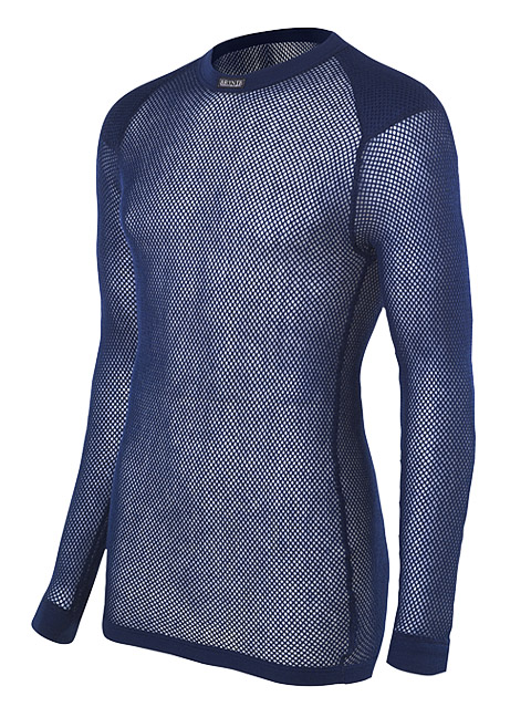 Tri�ko BRYNJE Super Thermo Shirt w/inlay modr� dl.ruk�v