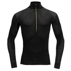 Tri�ko DEVOLD Wool mesh 190 zip neck man caviar