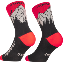 Pono�ky DYNAFIT Traverse Crew Socks black out ultra coral