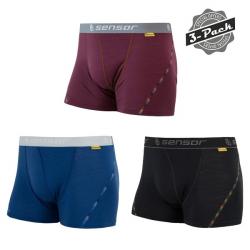 Trenky SENSOR Merino Air 3-pack �ierna/modr�/v�nov�