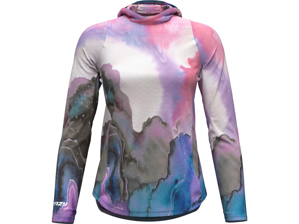 Tri�ko CRAZY Sun Hoodie W pop black