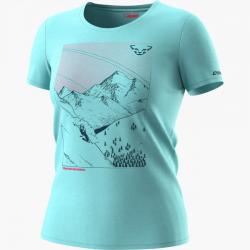 Tri�ko DYNAFIT Artist series DRI t-shirt W marine blue ski traces downhill