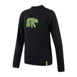 Detsk� tri�ko SENSOR Merino DF Bear dlh� ruk�v �ierne